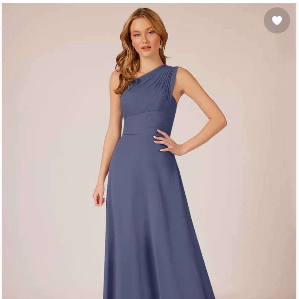 Azazie Stormy Size 4 One Shoulder Bridesmaid Dress